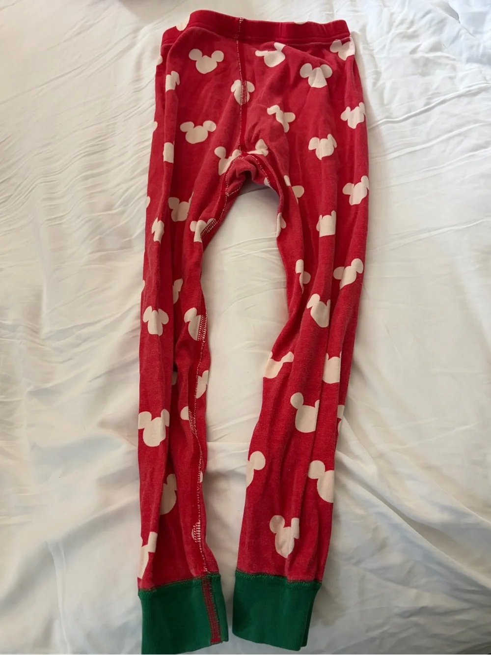Hanna Andersson Red Mickey Mouse Pajama Set with Green Trim